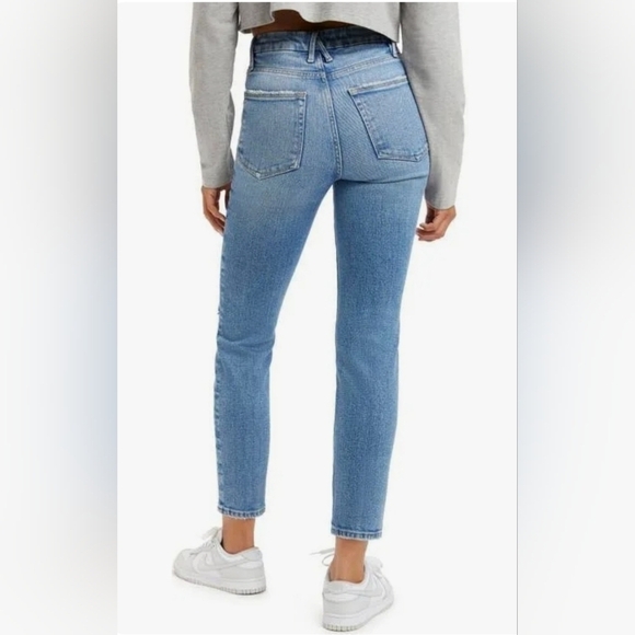 Good American Good Classic Distressed High-Rise Slim Jeans - Picture 8 of 8